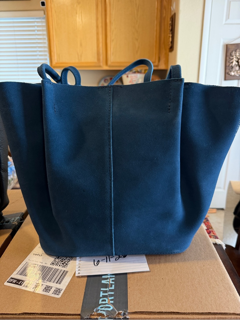 Portland Leather Goods PLG OS Mariner Blue Devan Suede Unicorn NEW - Picture 4 of 9